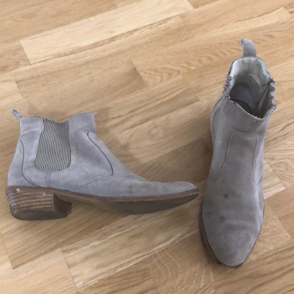 Gray booties. Used.